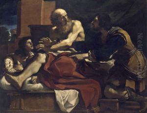 Jacob Ephraim and Manasseh by Giovanni Francesco Barbieri
