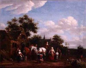 A Farriers Shop by Barend Gael or Gaal
