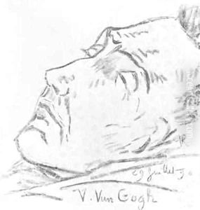 Portrait of Vincent Van Gogh 1853-90 on his deathbed