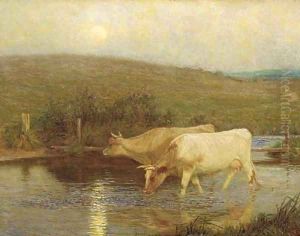 Cattle watering by William Henry Gore