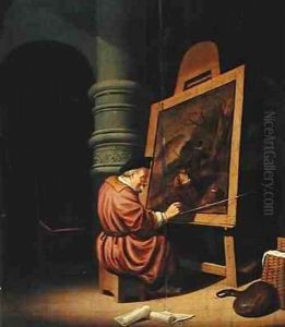 Interior of a Studio or A Painter in his Studio by Adriaen van Gaesbeeck