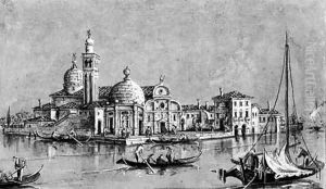 A view of the cemetery of San Michele, Venice by Giacomo Guardi