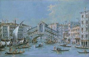 The Rialto Bridge, Venice by Giacomo Guardi