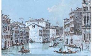 View of the canal by Ca'Foscari, Venice by Giacomo Guardi