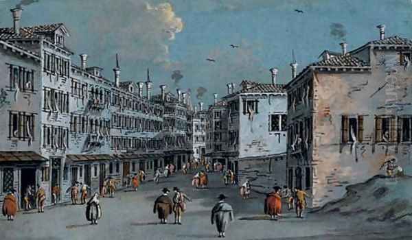 Vue d'une rue à Venise avec de multiples personnages - view 1