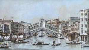 View of the Grand Canal and the Rialto, Venice by Giacomo Guardi