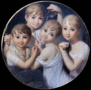 Portrait of the Daughters of Gian Giacomo Trivulzio c. 1807 by Giambattista Gigola