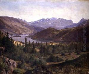 Hjelle in Valders Tile Fjord 2 by Louis Gurlitt