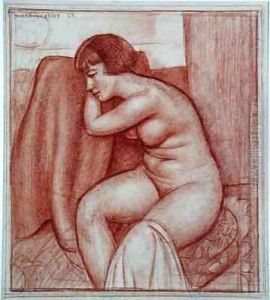Seated Nude Figure by Mark Gertler