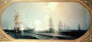 Naval Battle in Chesapeake Bay by Theodore Gudin