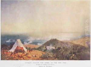 Attack of Algiers by land and sea in 1830 by Theodore Gudin