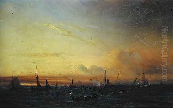 French Fleet at Treport - view 1