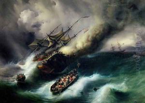 Study for The Burning of the Kent in 1825 by Theodore Gudin