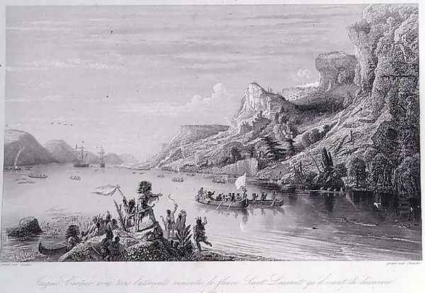 Jacques Cartier 1491-1557 on the St Lawrence River - view 1