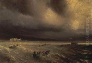 Storm in the Sea by Theodore Gudin