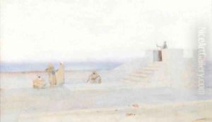 Guarding the fortress by the sea by Louis Auguste Girardot