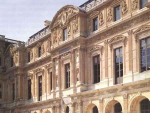 Facade of the Cour Carree (wing Lescot) by Jean Goujon