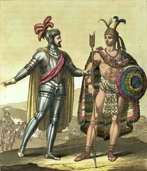 Conquistador with a Native American Chief - view 1