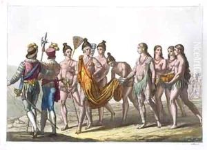 Native American Widows Approach their Chief for Permission to Remarry by Gallo Gallina