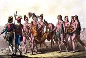 Caciche Ruler accompanied by his Wives by Gallo Gallina