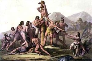 Peruvian Indians Making a Sacrifice by Gallo Gallina