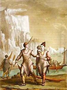 Greenland men and women returning from fishing by Gallo Gallina