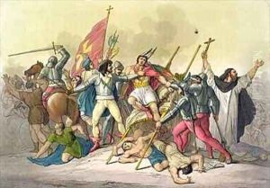 Fight Between Local Indians and Conquistadors