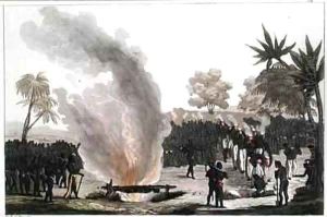 Women found guilty of adultery being burnt alive in Guinea by Gallo Gallina