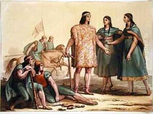 Natives of the Araucani tribe Argentina from Le Costume Ancien et Moderne by Gallo Gallina