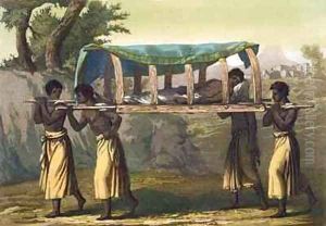 Rich Native of the Congo carried by Slaves on a Shaded Litter by Gallo Gallina