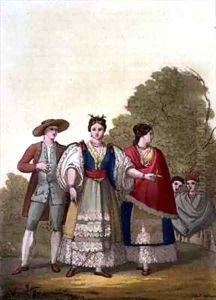 Peruvian Men and Women in Traditional Costume by Gallo Gallina