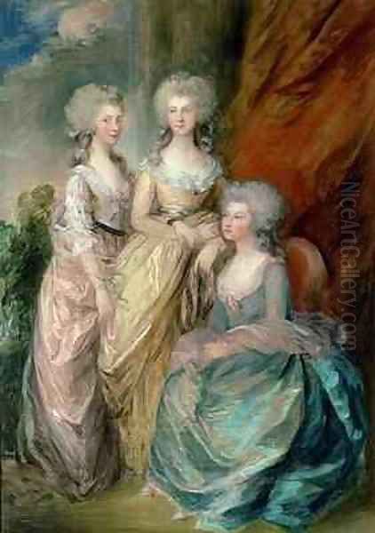 The three eldest daughters of George III Princesses Charlotte Augusta and Elizabeth - view 1