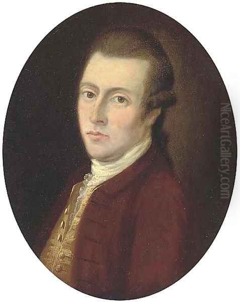 Portrait of a gentleman, bust-length, in a brown coat and waistcoat - view 1