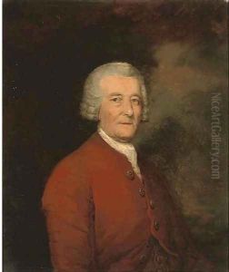 Portrait of a gentleman, bust-length, in a red coat by Thomas Gainsborough