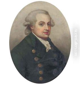 Portrait of the 11th. Viscount Mountgarret (1745-1793), bust-length, in a green jacket and white cravat, painted oval by Thomas Gainsborough