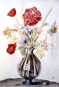 Vase of Flowers with Daffodils Carnations and Anemones by Giovanna Garzoni