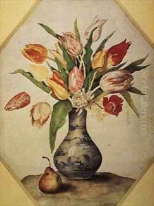 Blue China Vase of Tulips by Giovanna Garzoni