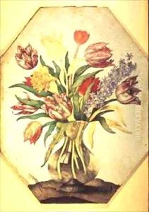 Glass Vase of Tulips with a Hyacinth by Giovanna Garzoni