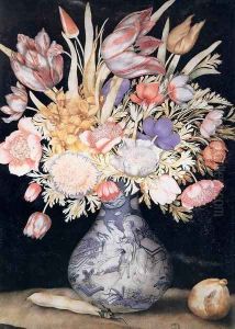 Chinese Vase with Flowers, a Fig, and a Bean by Giovanna Garzoni