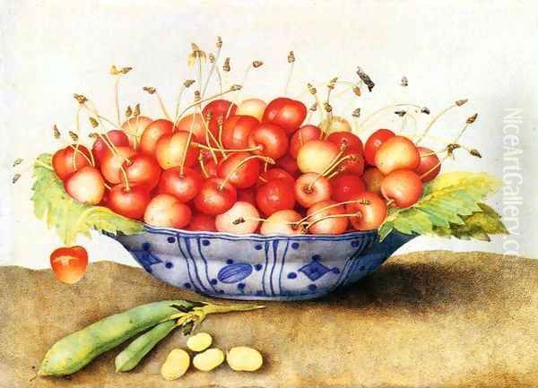 Chinese Porcelain Plate with Cherries - view 1