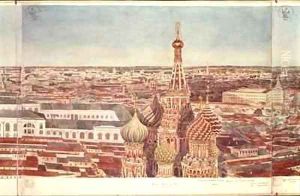 Panorama of Moscow depicting St Basils Cathedral by Gadolle