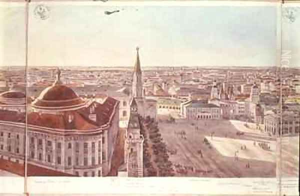 Panorama of Moscow depicting the former Senate Palace now the Cabinet Office the Kremlin fortifications and Red Square - view 1