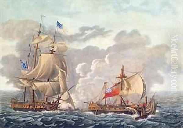 The Taking of the English Vessel The Java by the American Frigate The Constitution - view 1