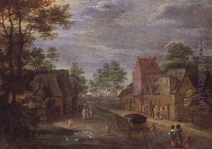 A village street by Pieter Gysels