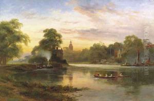Sunbury Lock, near Kempton Park, Surrey by Robert Gallon