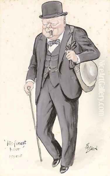 His finest hour Churchill in distinctive pose - view 1