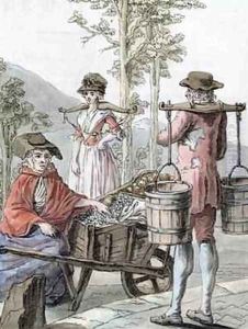 English Peasants Selling Fruit and Carrying Milk by Jacques Grasset de Saint-Sauveur