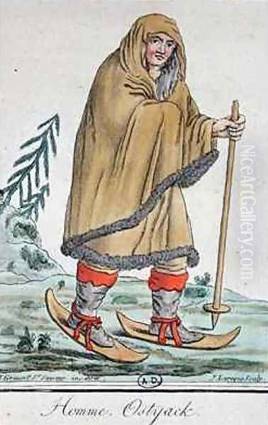 Ostyak Man on Skis - view 1