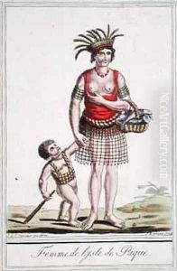 A Woman from Easter Island with her Child by Jacques Grasset de Saint-Sauveur