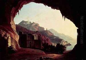 Grotto near Amalfi by Carl Wilhelm Goetzloff